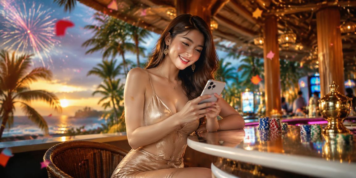 Người dùng sử dụng điện thoại truy cập casino tại lễ hội đêm Ninh Bình